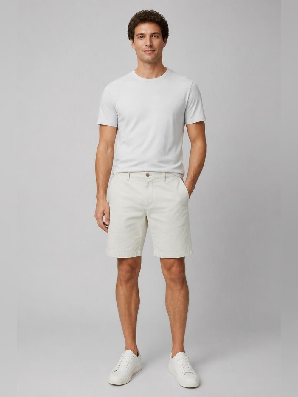 Goodfellow & Co Cream Flat Front Chino Shorts